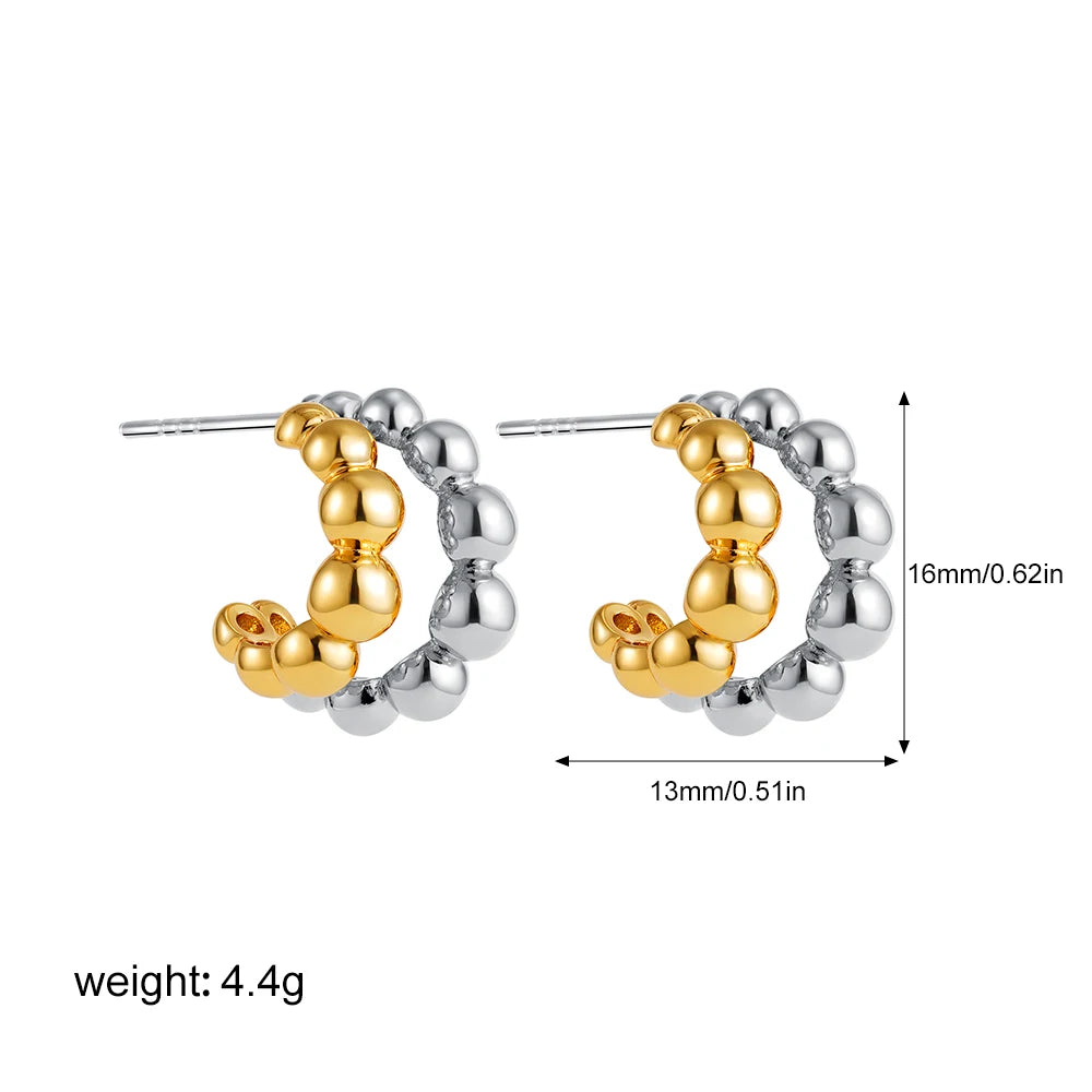 Geometric Double Round Stud Earring