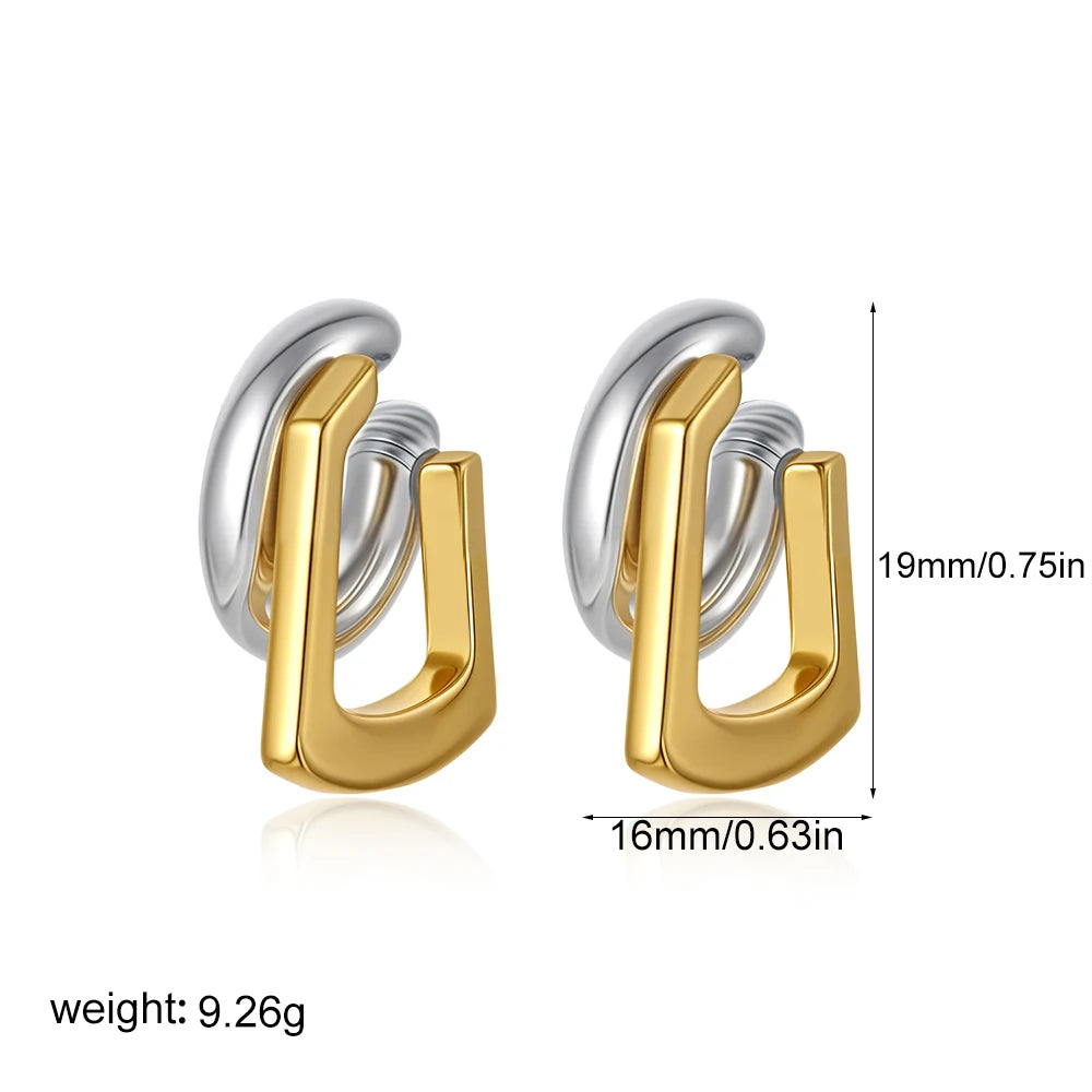 Geometric Double Round Stud Earring