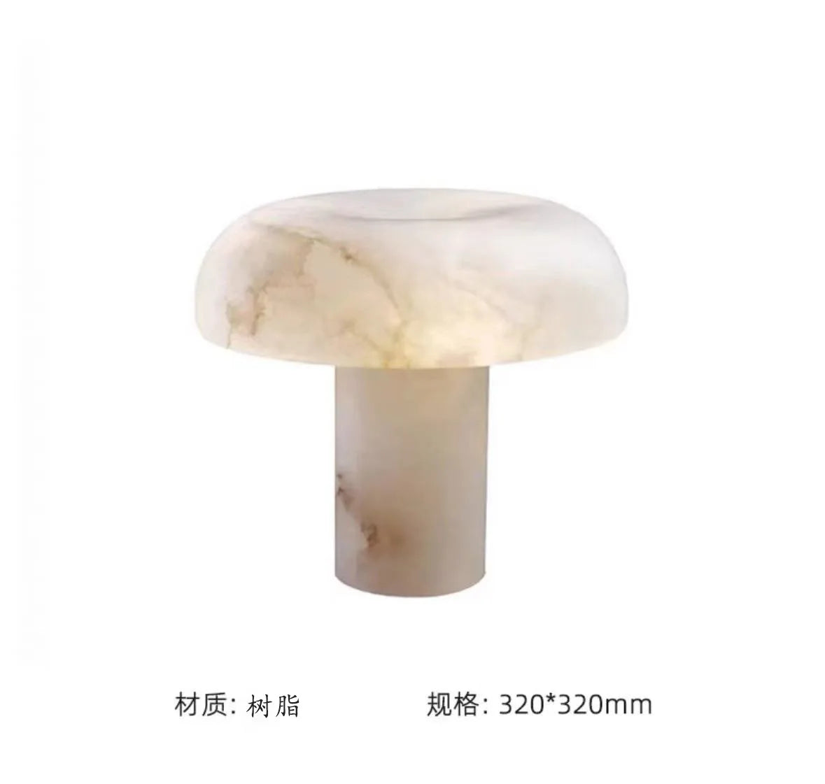Japanese Imitation Marble Resin Mushroom Table Lamps Personality Living Room Bedroom Restaurant Office LED Dimmable Desk Lights