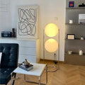 Garrault Delord Floor Lamp/ Chrome Metal White Acrylic Ball