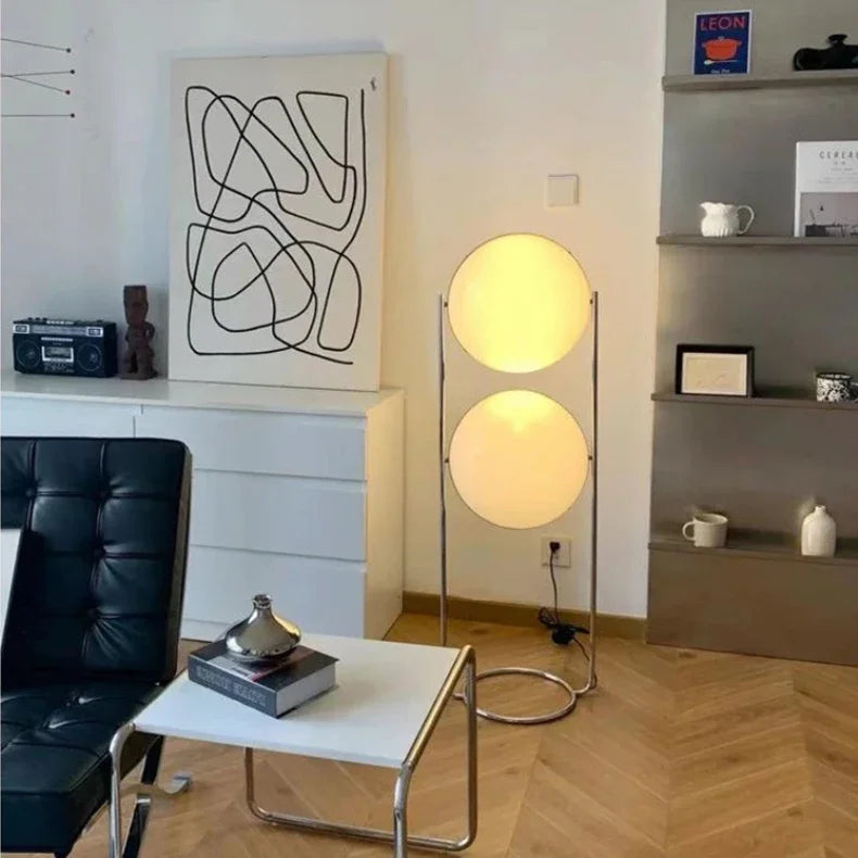 Garrault  Delord Floor Lamp Chrome Metal White Acrylic Ball Floor Light Living Room Hotel Room Sofa  Decoration Lamp