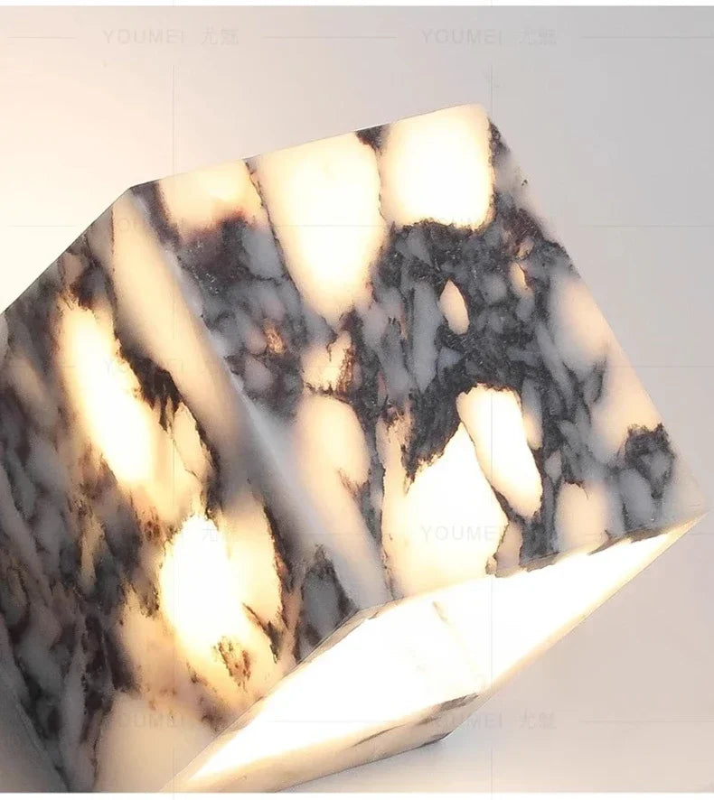 Nordic Italian Marble Lamp Indoor Background Wall Light Purple Pure Natural Stone Entrance Hallway Home Decor Lighting Fixtures