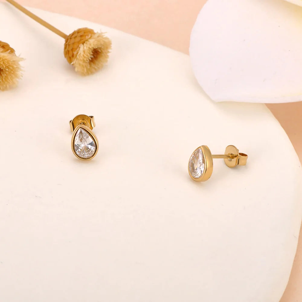 Water Drop Stud Earrings