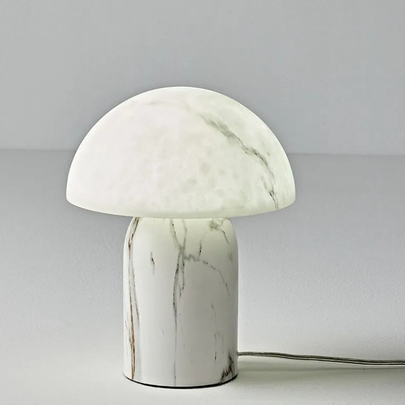 Japanese Imitation Marble Resin Mushroom Table Lamps Personality Living Room Bedroom Restaurant Office LED Dimmable Desk Lights