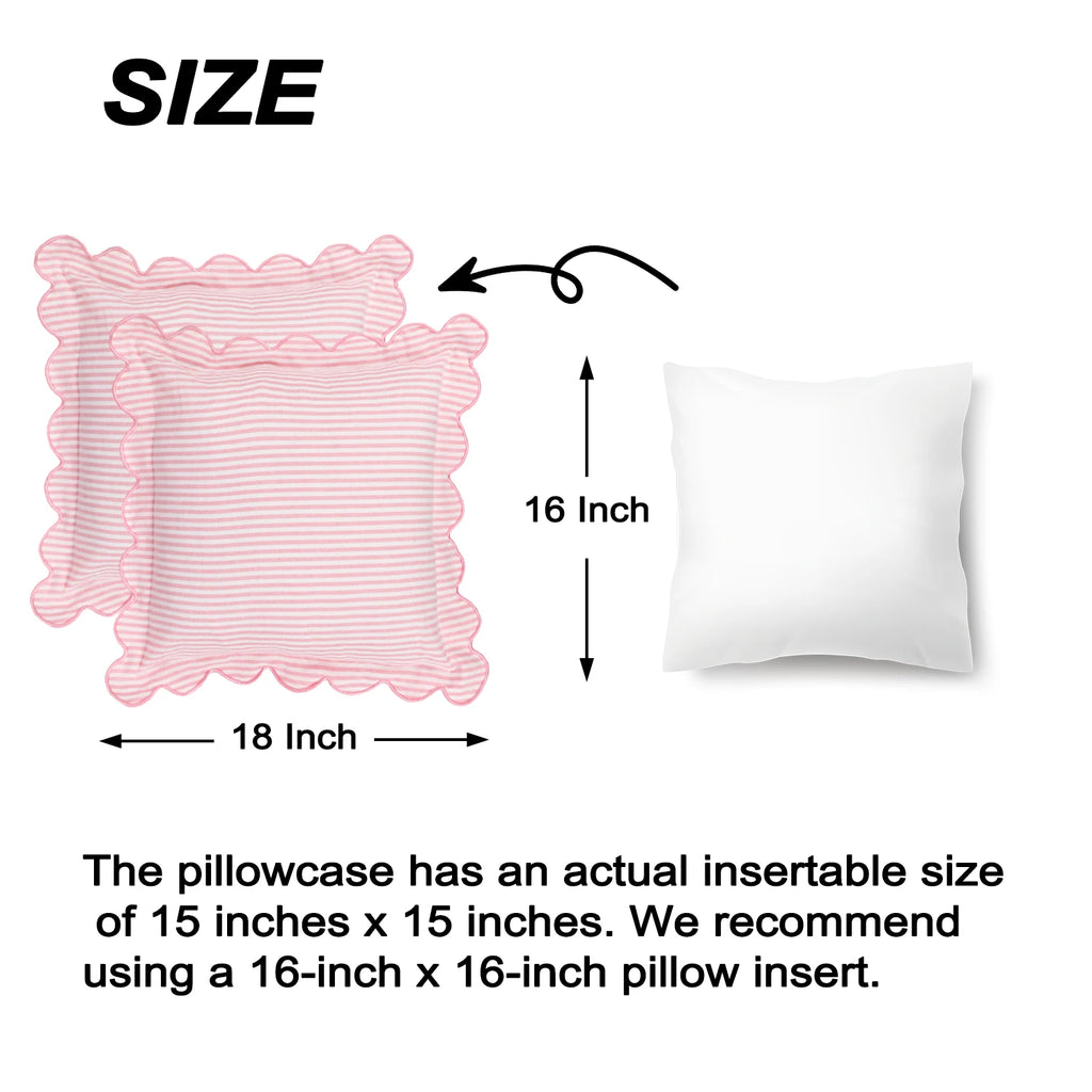 2PCS Striped Embroidered Pillowcase 18X18" Soft and Comfortable Cushion Cover for Sofa Bedroom Living Room Home Decoration