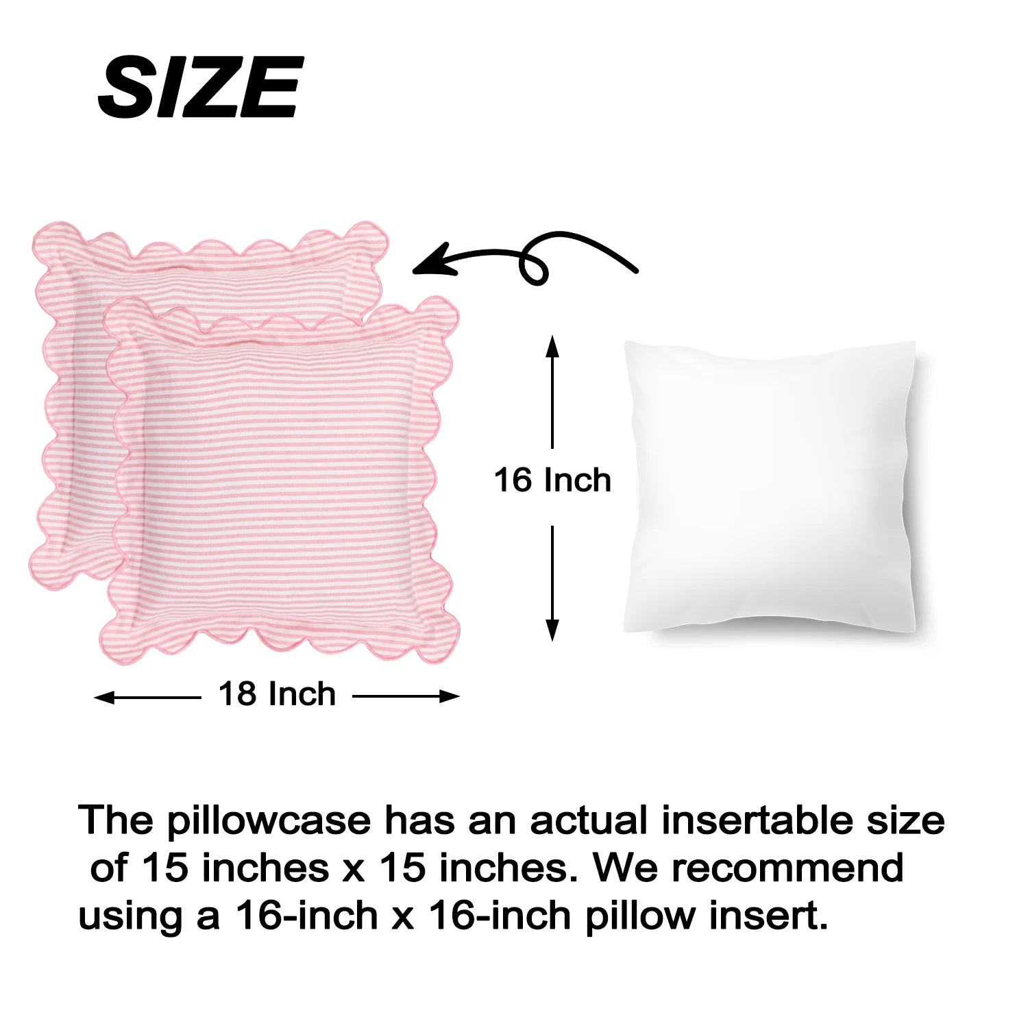 2PCS Striped Embroidered Pillowcase 18X18" Soft and Comfortable Cushion Cover for Sofa Bedroom Living Room Home Decoration