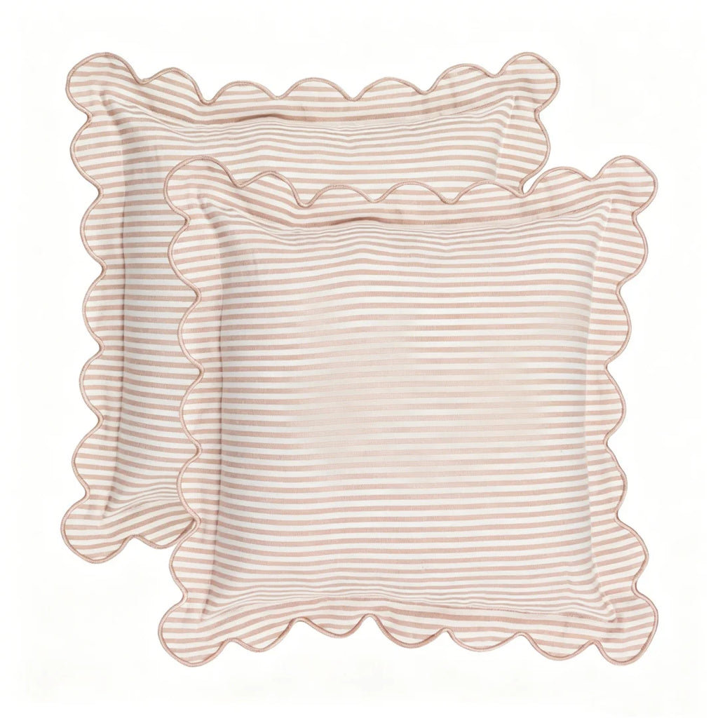 2PCS Striped Embroidered Pillowcase 18X18" Soft and Comfortable Cushion Cover for Sofa Bedroom Living Room Home Decoration