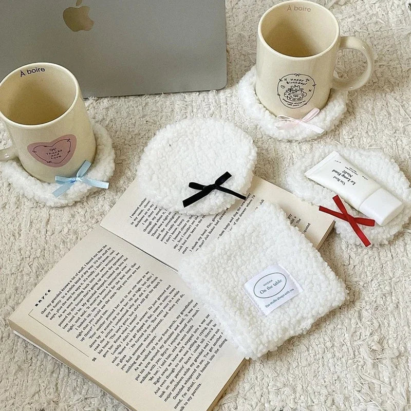 Coaster Korean Style Hand Made Cotton Coaster checked pattern Insulation Pad Table Mat Placemats Home Decoration Kitchen Accesso