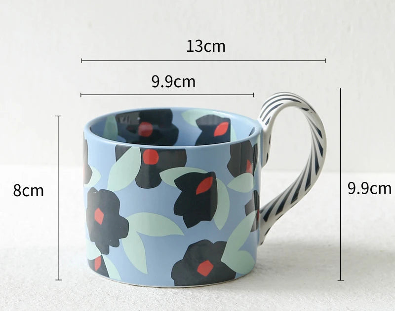 High Beauty Ceramic Cup Korean Ins Style Mug Creative Office Coffee Cups Breakfast Milk Mugs with Hand Gift Couple Water Cup