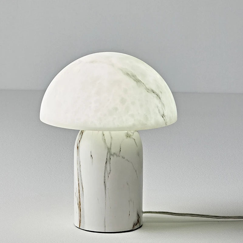 Japanese Imitation Marble Resin Mushroom Table Lamps Personality Living Room Bedroom Restaurant Office LED Dimmable Desk Lights
