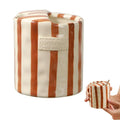 Vintage Stripe Hand Painted Ceramic Mug Creative Dual Compartment Coffee Cup for Office Afternoon Tea Breakfast