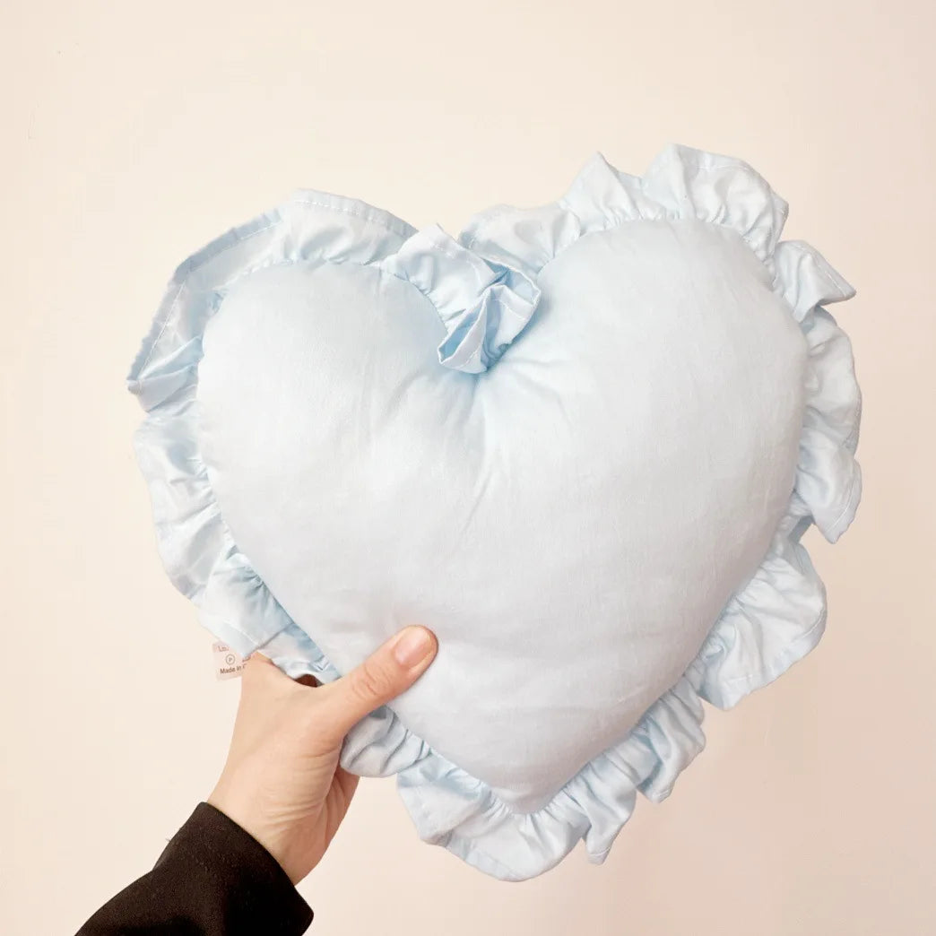 Personalized Customized Lovely Heart Cushion Pillows Ruffled Love Heart Shape Sofa Cushion Pillow Kids Room Baby Shower Gifts