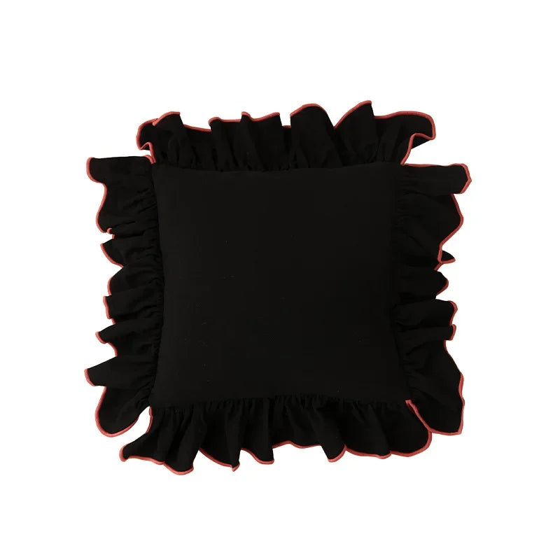 Cotton Ruffle Cushion Cover