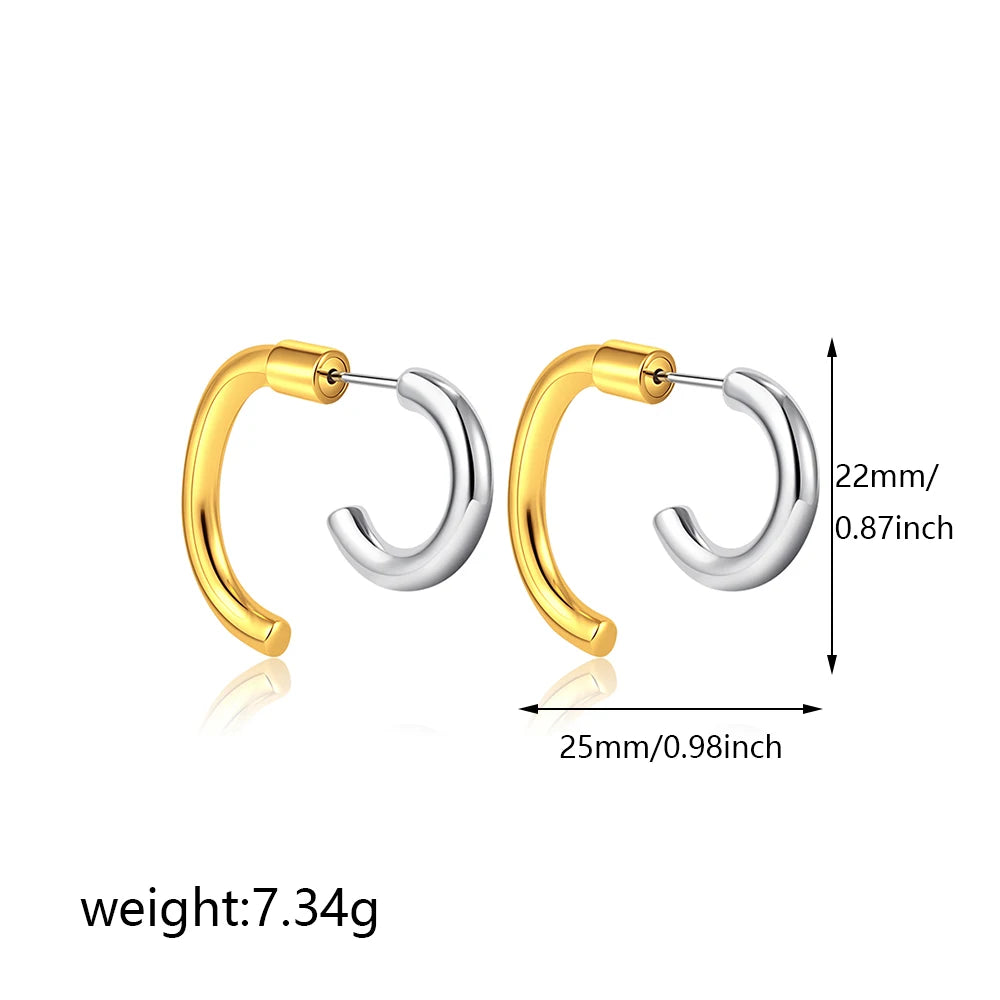 Geometric Double Round Stud Earring