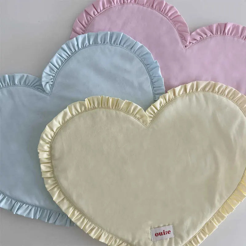 42x32cm Loving Heart Shape Napkin Pleat Edge Design Kitchen Desktop Mat Food Background Cloth Napkin Multi Color