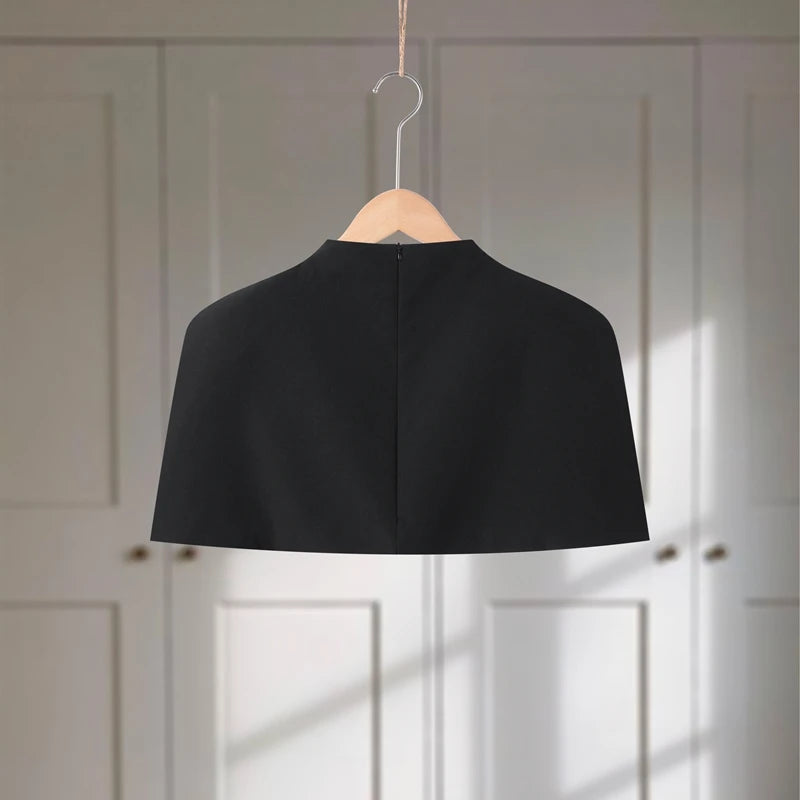 Elegant Cropped Shawl Top With Shoulder Pad