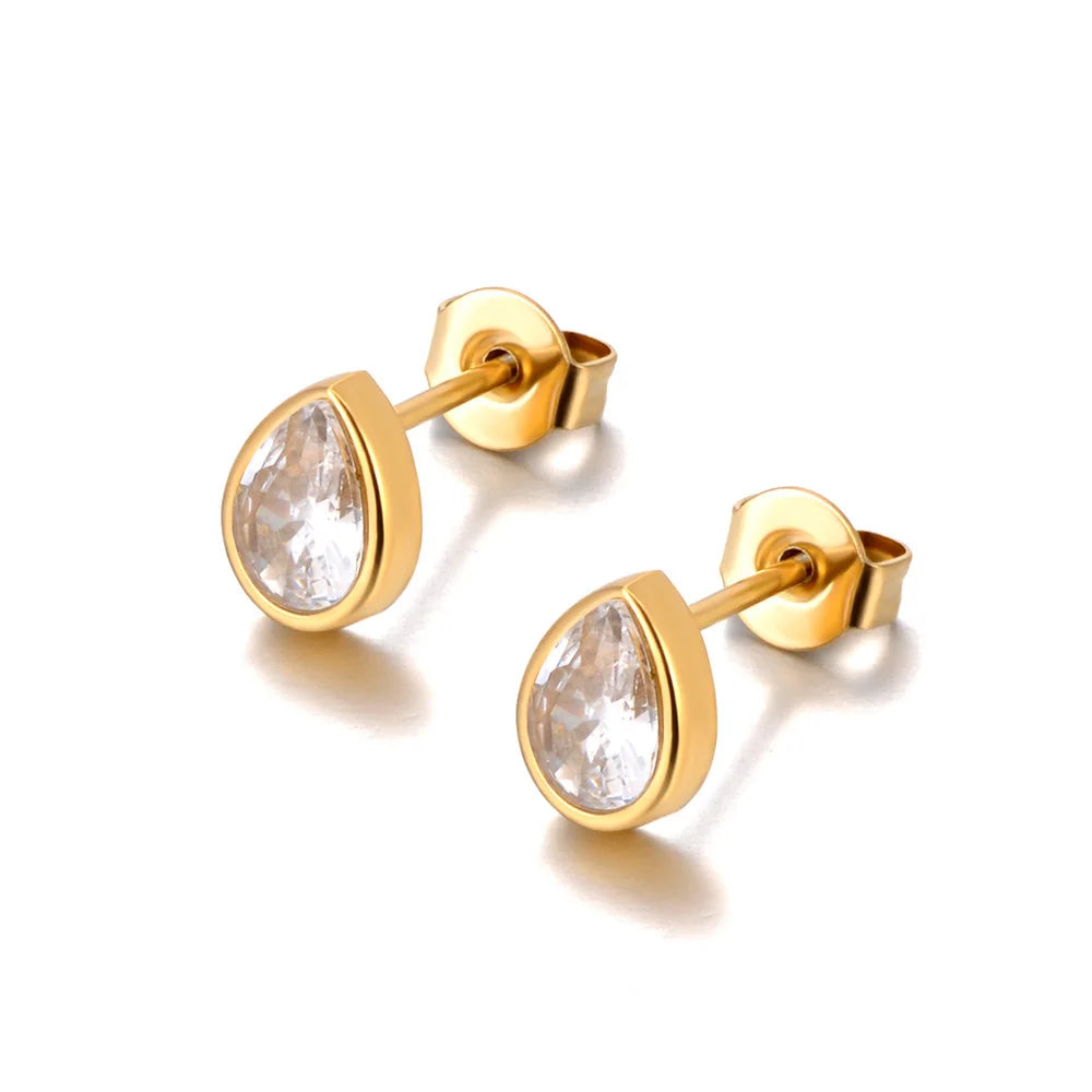 Water Drop Stud Earrings