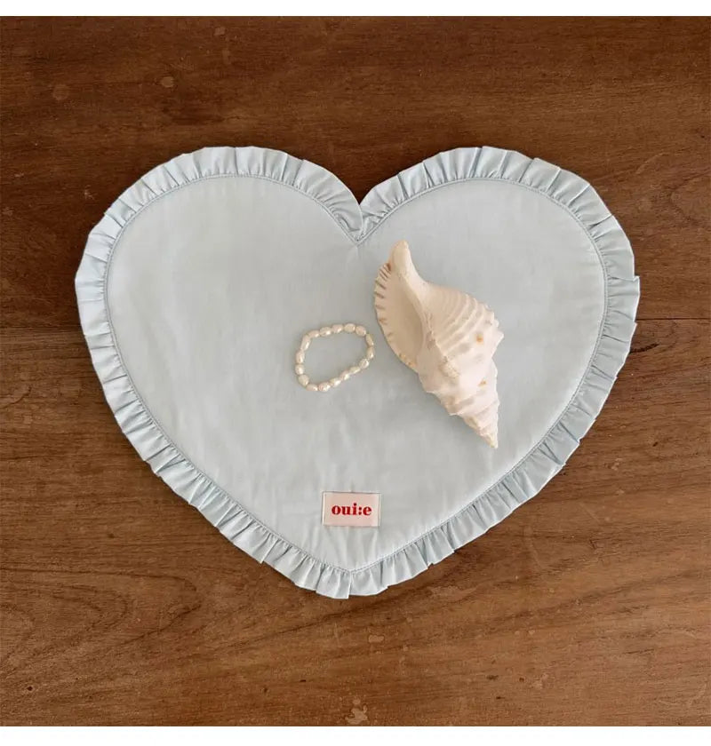42x32cm Loving Heart Shape Napkin Pleat Edge Design Kitchen Desktop Mat Food Background Cloth Napkin Multi Color