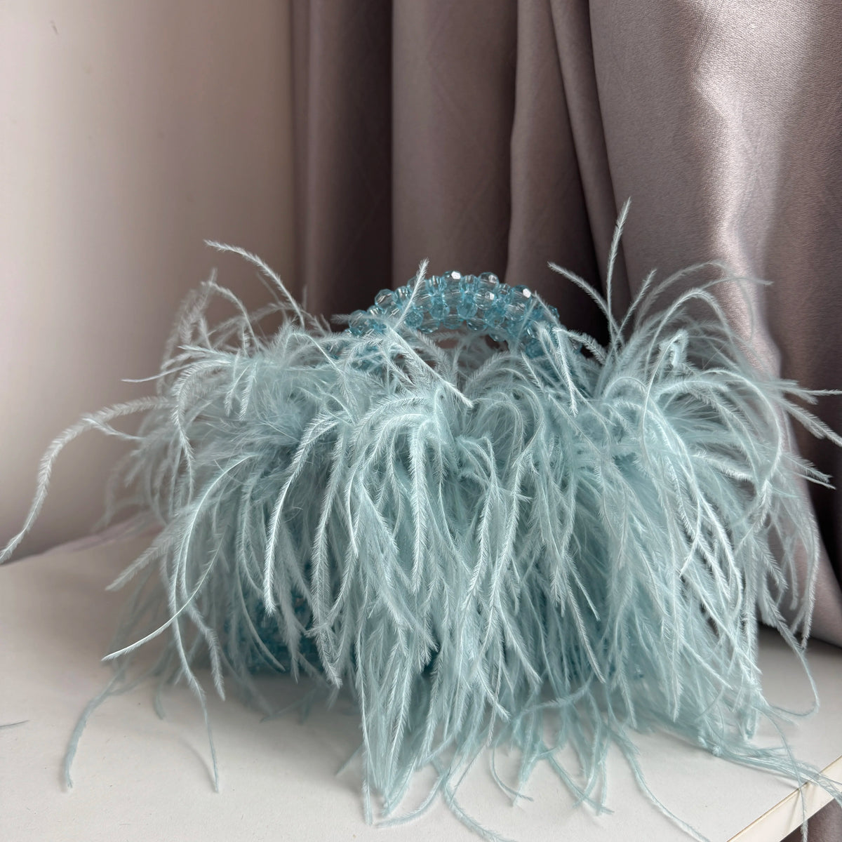 Beaded Bag With Feather