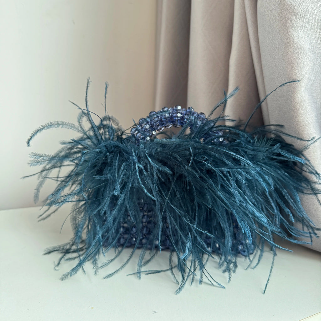 Beaded Bag With Feather