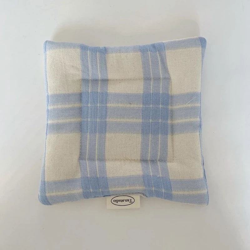 Coaster Korean Style Hand Made Cotton Coaster checked pattern Insulation Pad Table Mat Placemats Home Decoration Kitchen Accesso