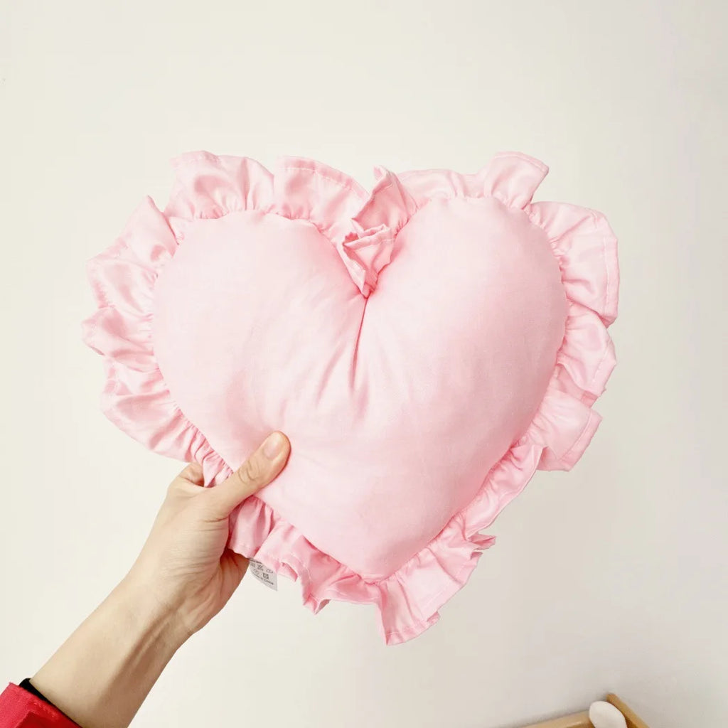 Personalized Customized Lovely Heart Cushion Pillows Ruffled Love Heart Shape Sofa Cushion Pillow Kids Room Baby Shower Gifts