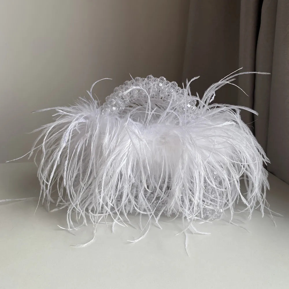 Beaded Bag With Feather