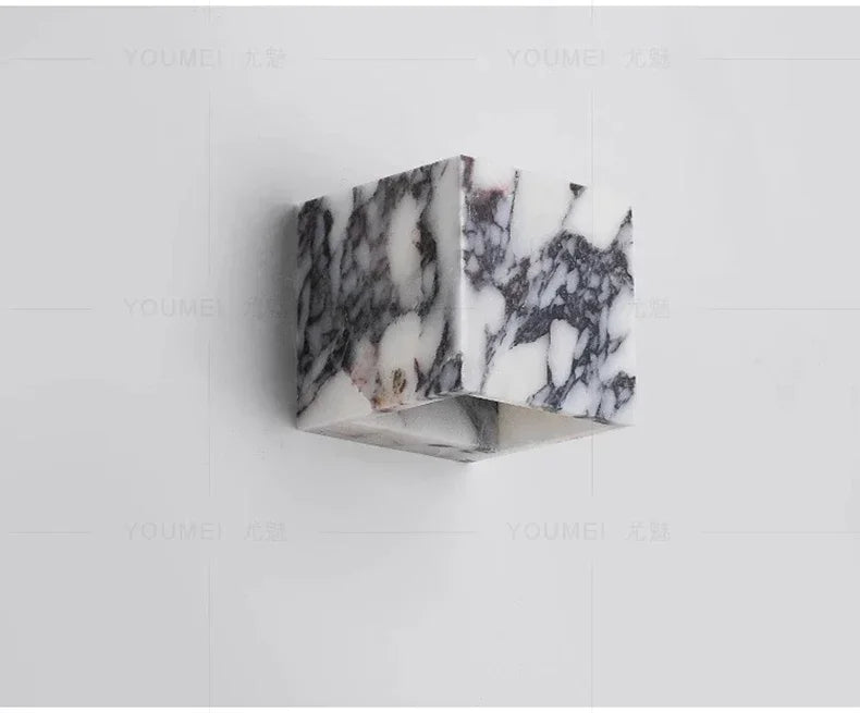 Nordic Italian Marble Lamp Indoor Background Wall Light Purple Pure Natural Stone Entrance Hallway Home Decor Lighting Fixtures