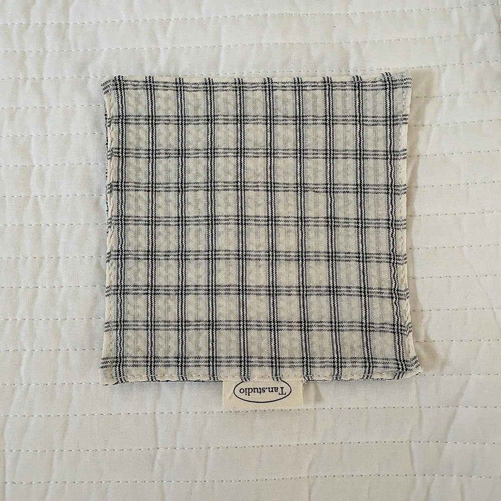 Coaster Korean Style Hand Made Cotton Coaster checked pattern Insulation Pad Table Mat Placemats Home Decoration Kitchen Accesso