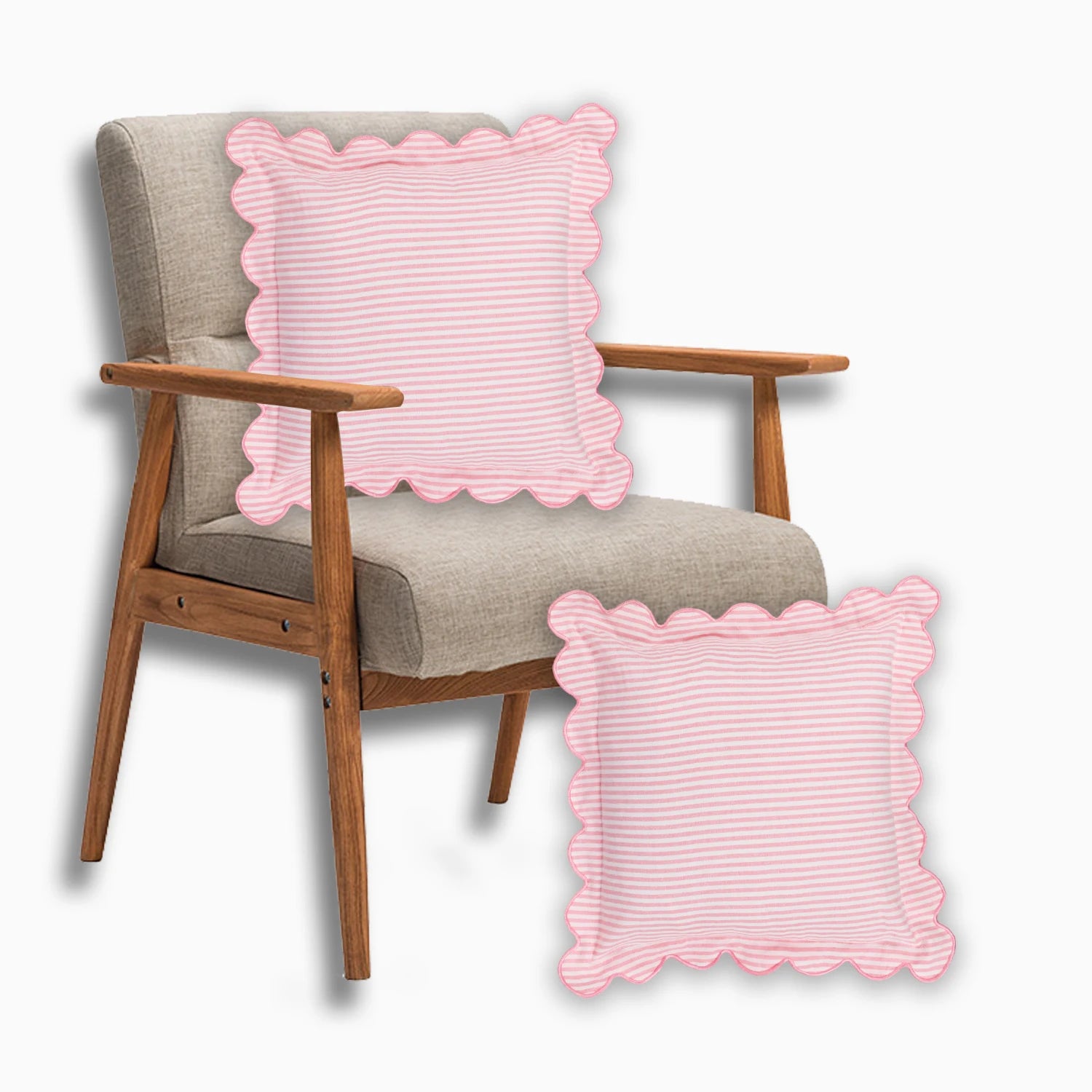 2PCS Striped Embroidered Pillowcase 18X18" Soft and Comfortable Cushion Cover for Sofa Bedroom Living Room Home Decoration
