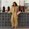 Vacation Geometric Printed Loose Pants Set