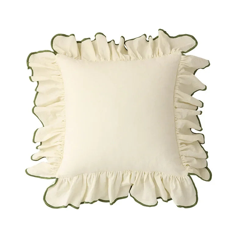 Cotton Ruffle Cushion Cover