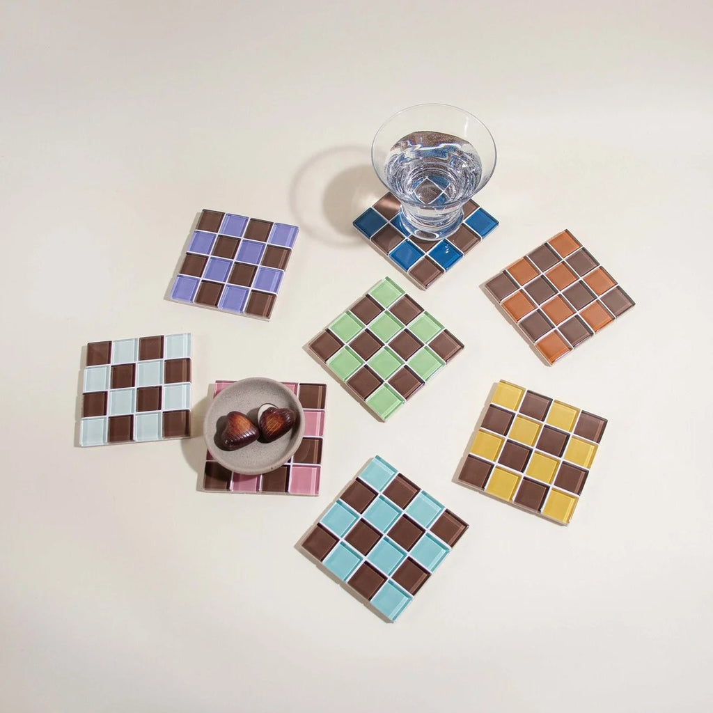 Mosaic Coaster Square Coaster Glass Tile Coaster Jewelry Display Colorful Home Decor Housewarming Gift Birthday Gifts