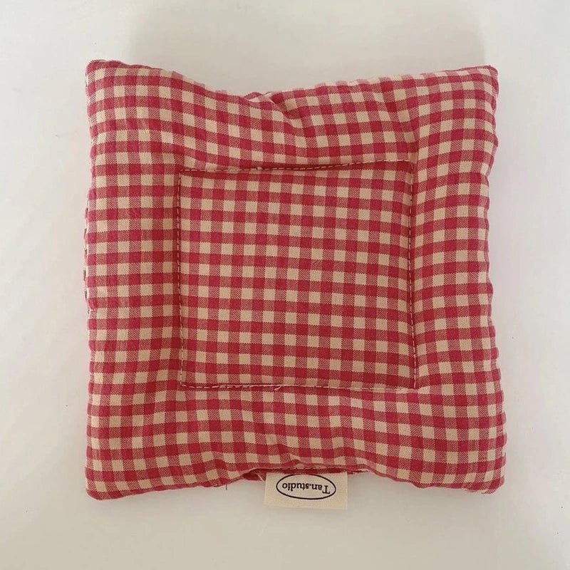 Coaster Korean Style Hand Made Cotton Coaster checked pattern Insulation Pad Table Mat Placemats Home Decoration Kitchen Accesso