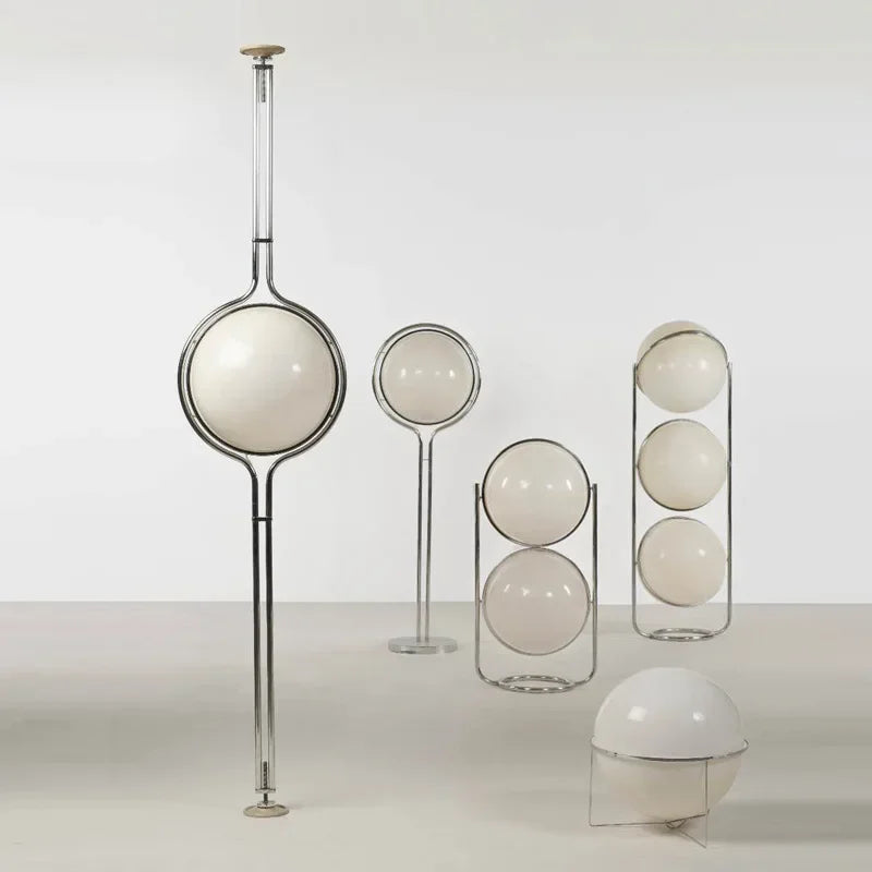Garrault  Delord Floor Lamp Chrome Metal White Acrylic Ball Floor Light Living Room Hotel Room Sofa  Decoration Lamp