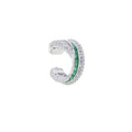 2026 New Fashion Women Jewelry Micro Pave Green Red White CZ Geometric Circle Bar Stud Earring