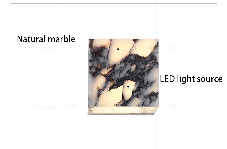 Nordic Italian Marble Lamp Indoor Background Wall Light Purple Pure Natural Stone Entrance Hallway Home Decor Lighting Fixtures
