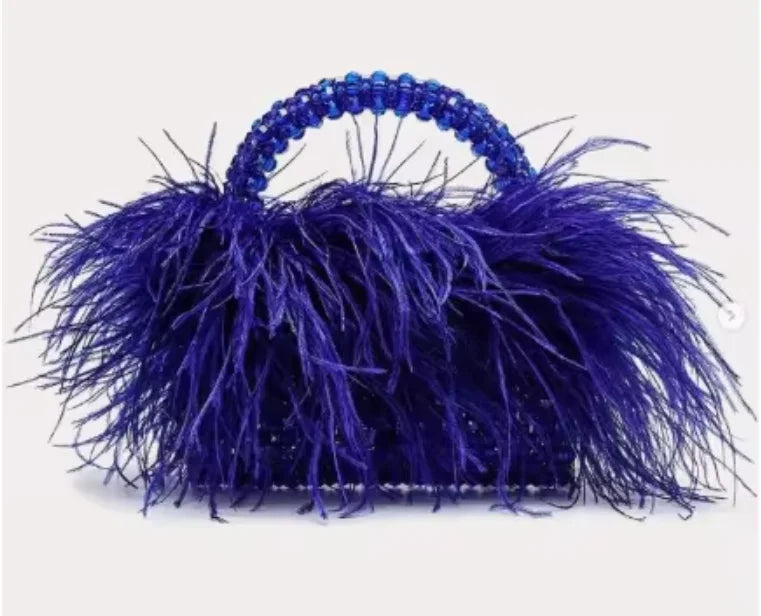 Beaded Bag With Feather
