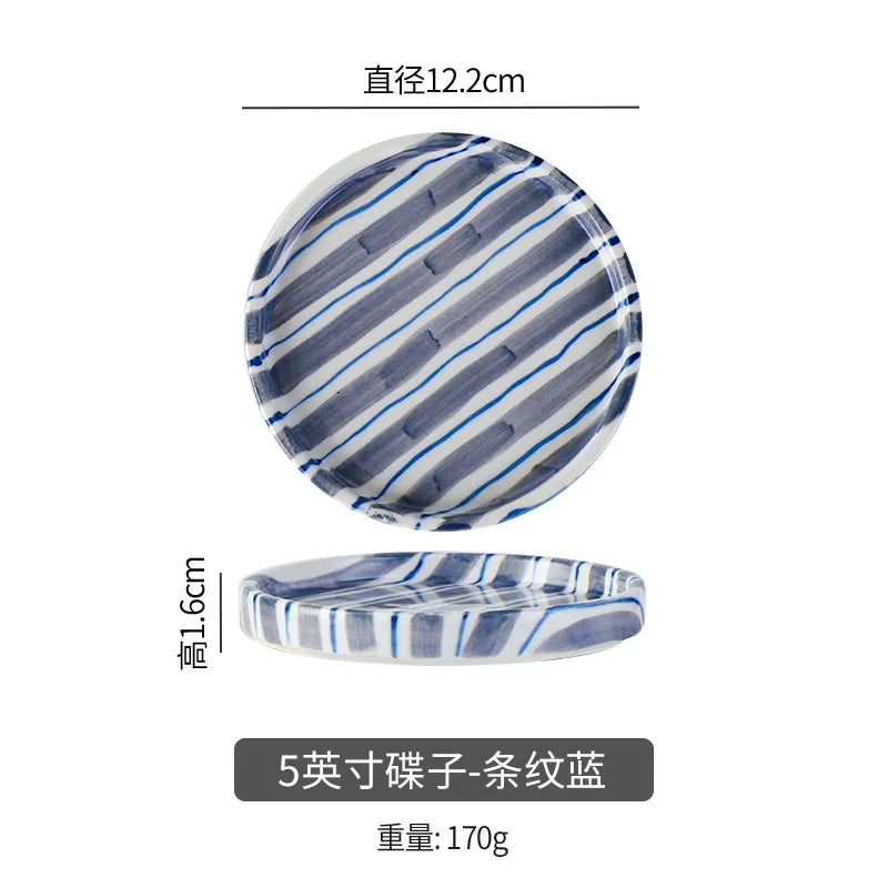 Simple Striped Ceramic Teacup Hotel Café Porcelain Coffee Cup 280ml Office Mug Breakfast Bread Dessert Mug Gift Table Decoration