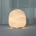 Modern simple 100% natural marble round marble charging table lamp living room designer small apartment decorative lamp