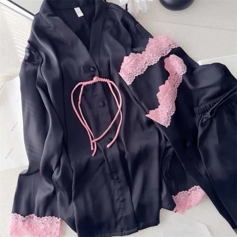 Yume Lace Patchwork 2Pcs Pyjamas