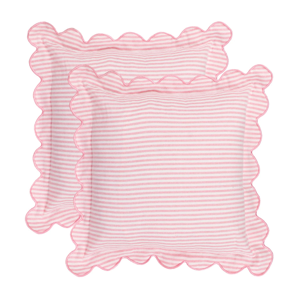 2PCS Striped Embroidered Pillowcase 18X18" Soft and Comfortable Cushion Cover for Sofa Bedroom Living Room Home Decoration