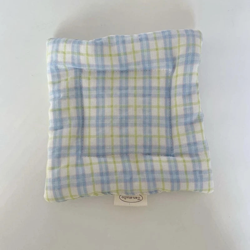 Coaster Korean Style Hand Made Cotton Coaster checked pattern Insulation Pad Table Mat Placemats Home Decoration Kitchen Accesso
