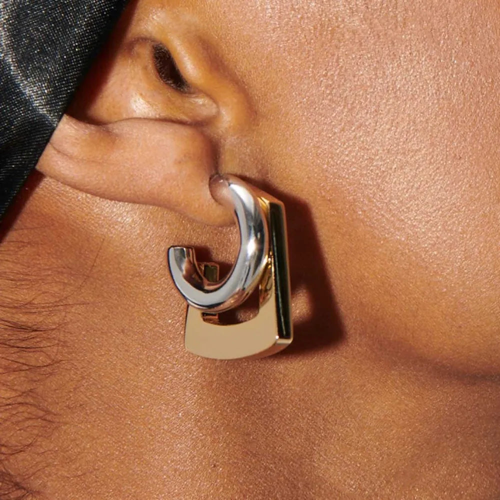 Geometric Double Round Stud Earring