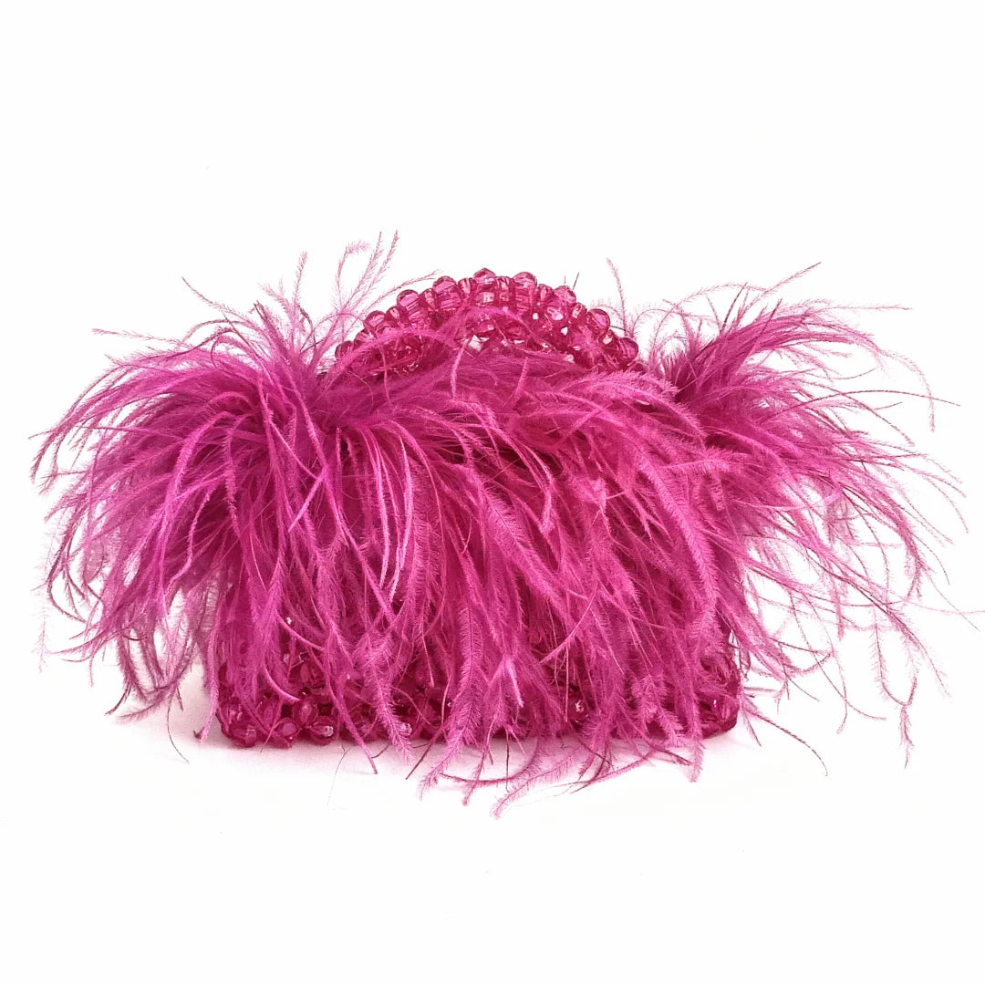 Beaded Bag With Feather