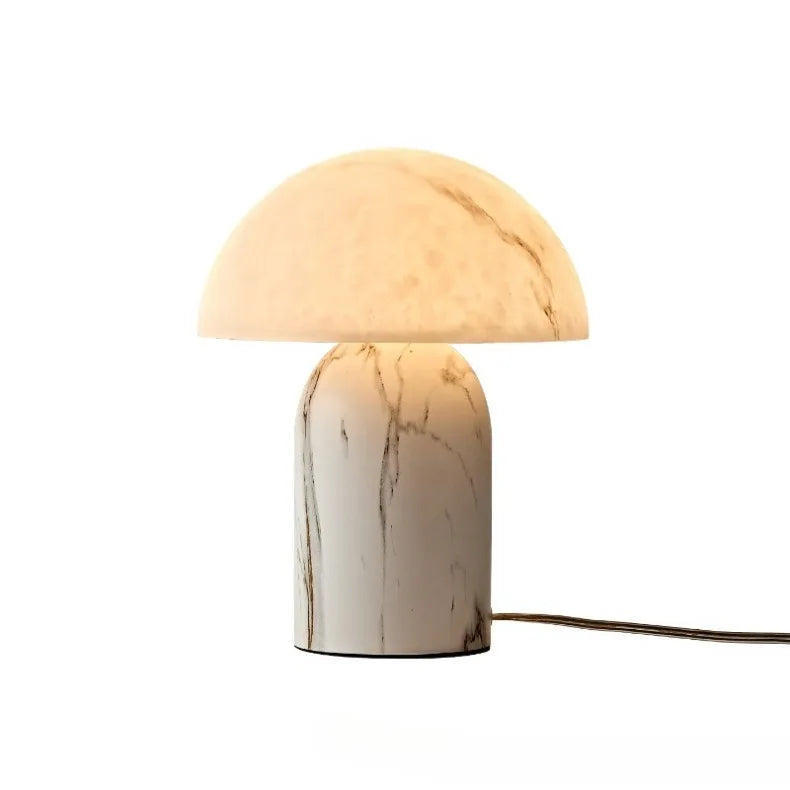Japanese Imitation Marble Resin Mushroom Table Lamps Personality Living Room Bedroom Restaurant Office LED Dimmable Desk Lights
