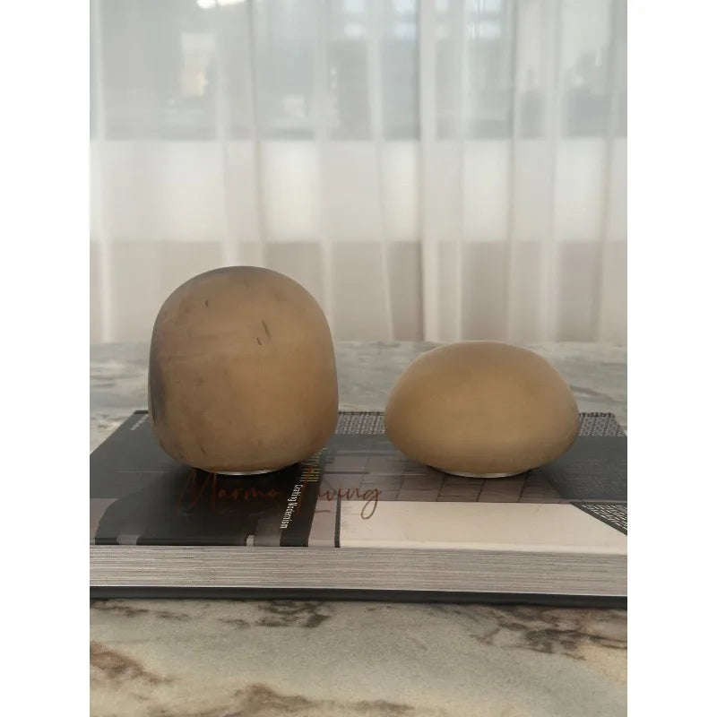 Modern simple 100% natural marble round marble charging table lamp living room designer small apartment decorative lamp