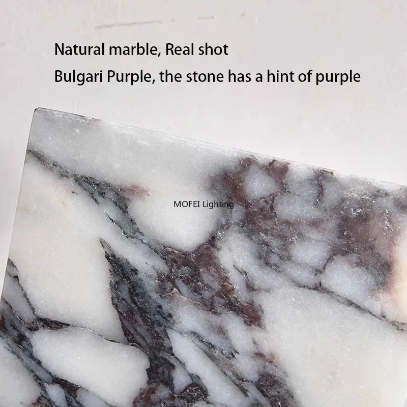 Nordic Italian Marble Lamp Indoor Background Wall Light Purple Pure Natural Stone Entrance Hallway Home Decor Lighting Fixtures