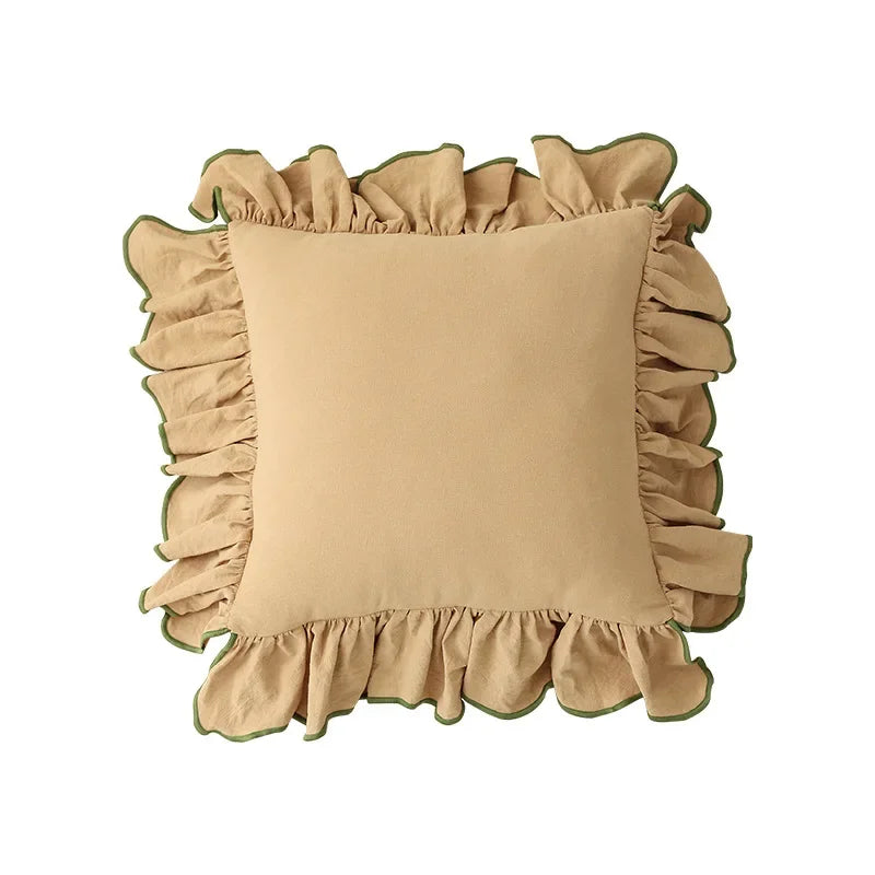Cotton Ruffle Cushion Cover