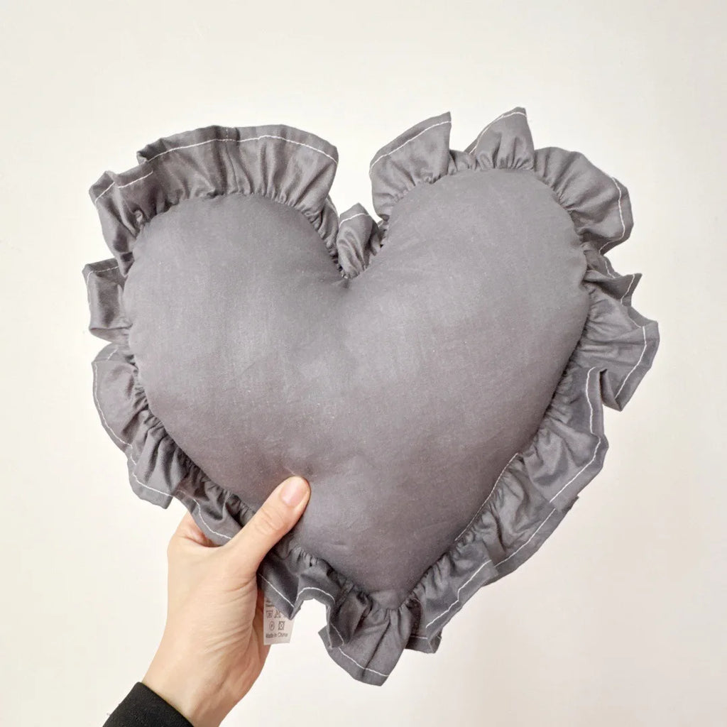 Personalized Customized Lovely Heart Cushion Pillows Ruffled Love Heart Shape Sofa Cushion Pillow Kids Room Baby Shower Gifts